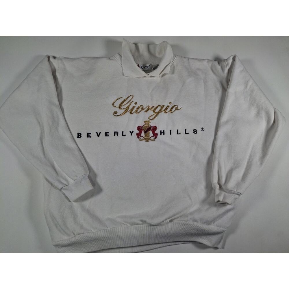 VINTAGE Giorgio Beverly Hills Collared Sweater White